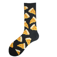 Chaussettes mi-mollet unisexes avec motif hamburgers et frites, chaussettes décontractées absorbant la transpiration