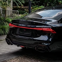 2019-2024 Kit carrosserie RS7 noir diffuseur arrière en fibre de carbone pour audi A7 C8 mise à niveau vers RS7 aileron arrière avec tuyau d'échappement