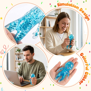 Juguetes blandos y elásticos de TPR con purpurina brillante para bebés, juguetes sensoriales antiestrés para niños y adultos - Product Image 6