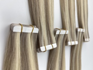 Extensiones de Cabello Humano Brasileño de Doble Cara, Liso y Sedoso, con Aspecto Natural, 100% de Alta Calidad, con Cinta Adhesiva Ombre - Product Image 5