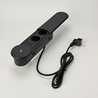 Multiprise de bureau escamotable avec chargeur sans fil, double prise Schuko et 3 ports USB à charge rapide