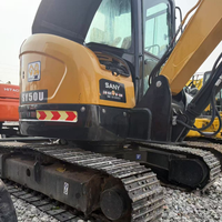 Mini-excavatrice sur chenilles SY50U de 5 tonnes de grande qualité chinoise, prix d'usine, en stock, vente d'excavatrices d'occasion à prix réduit