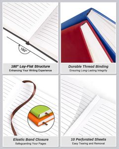 Custom Multi-color Leather Hardcover A5 Thread Sewn 80 GSM Weekly Teacher Daily Planner with Pocket Gift - Product Image 2