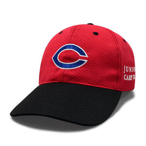 Gorra de Béisbol Transpirable de Malla con Logotipo Bordado con la Letra C, Dos Tonos Rojo y Negro, 6 Paneles, Estructurada, Ajustable, Unisex, Deportiva - Product Image 4