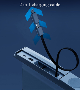 2025 nuovo modello Tesla Y/3 auto Docking Station di controllo <span class=keywords><strong>centrale</strong></span> 80CM cavo retrattile ABS Wireless ricarica Apple kit interni - Product Image 3