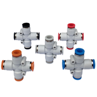 Conector neumático NBPT PZA Cross de 4 vías, accesorios de tubo de un toque, empuje para conectar Accesorios Neumáticos de conexión rápida de plástico