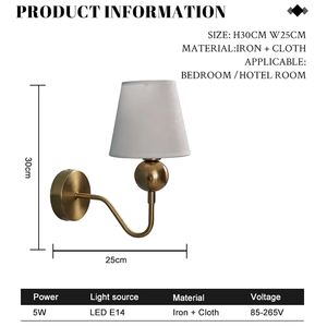 Applique murale minimaliste nordique avec lin doré créatif et individuel adapté à l'étude du salon de la chambre et à la lumière du couloir - Product Image 2