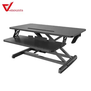 V-mounts ergonomik ofis mobilyaları oturmak standı masaları klavye tepsisi ile VM-GSD6301-V
