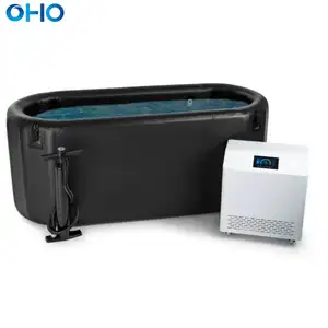 OHO Hot Sale Customized Size Dropstitch Inflatable Portable Ice Tub Barrel Bath Pool Cold Therapy Plunge Ice Bath Recovery Pod