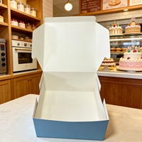 Boîte à gâteaux bleue et blanche, écologique, en carton épais, pour gâteaux, biscuits et cupcakes