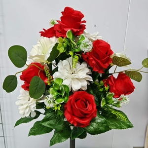 Bouquet de fleurs artificielles en soie faites à la main, réalistes, 9 têtes, pivoines et lys, pour la rentrée scolaire, les arches de mariage, la décoration de la maison et du <span class=keywords><strong>jardin</strong></span>, doux au toucher - Product Image 3