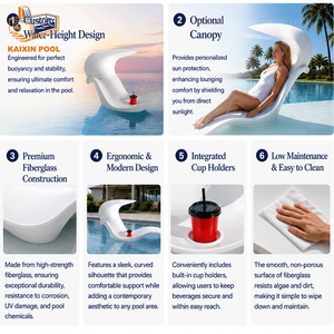 Tumbona de Diseño para Exteriores, de Fibra de Vidrio, Resistente al Agua, para Piscina o Playa - Product Image 5