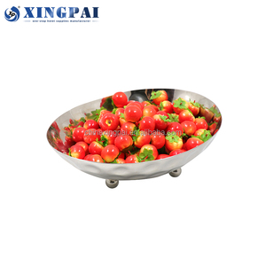XINGPAI Catering Equipment Buffet Stainless Steel Plate Food Fruit <strong>Dishes</strong> Hammered Silver Fruit Display <strong>Stand</strong> - Product Image 6
