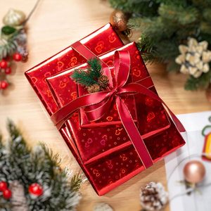 Papel de regalo de alta gama con diseño de corazón rojo láser para Navidad, bodas y San Valentín, con líneas cortadas en la parte posterior, personalizable. - Product Image 2