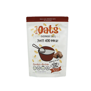 Custom stand up sacchetto di imballaggio di avena in plastica trasparente semi di noci tostate cibo grano intero arrotolato sacchetto di avena con cerniera - Product Image 3