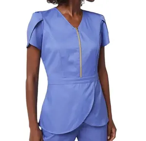 Sleeve Petal Nursing Scrubs Sets Beauty Polyester Spandex Medical Nurse Salon Spa Suit Women's Scrubs Medical Uniforms