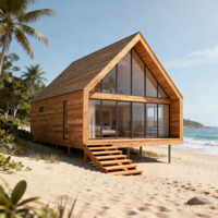 Tiny House de villégiature, cabane en bois préfabriquée résistante au sel, kit de maison en bois miniature pour utilisation en villa