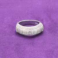 Bague demi-éternité pour homme en argent sterling 925, sertie de moissanite taille baguette couleur D, style hip-hop bling, passe le testeur de diamant, certifiée GRA