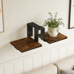 Étagère murale pour plantes en métal et bois avec revêtement en poudre, étagères flottantes, support pour plantes murales pour la décoration de la maison - Product Image 3