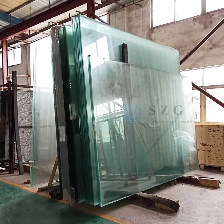 Milky white pvb laminated glass 10mm 12mm 15mm thick sgp glass laminated tempered glass for skylight roof