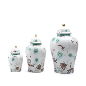 陶瓷姜罐孔雀图案斋月礼品手工陶瓷花瓶