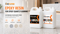 Résine époxy UV écologique sans solvant pour revêtements de sol en quartz, bicomposante, résistante aux produits chimiques, pour usines et chantiers de construction