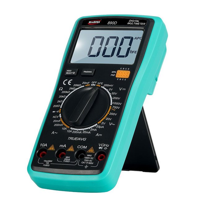 WinAPEX 890D True RMS Digital Multimeter High Accuracy 3-Digit LCD Display Measures DC/AC Voltage 20uA-10A Current Low