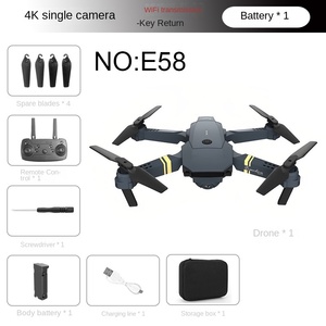 E58 xuyên biên giới UAV LED Đèn nền độ bền lâu dài có thể gập lại điều khiển từ xa máy bay cho chụp ảnh trên không Net Đỏ diễn viên đóng Thế bay không người lái - Product Image 4