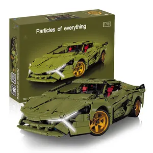 1/10 2375pcs Sports Car Model Building Blocks Toys With Remote Control Microparticle Moc 3d Puzzle Toys Racing Car Assembly Toy