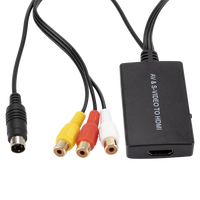 Convertisseur PAL/NTSC AV + S-Vidéo vers HD Convertisseur analogique-numérique HD pour VHS/DVD/PS1 avec adaptateur péritel