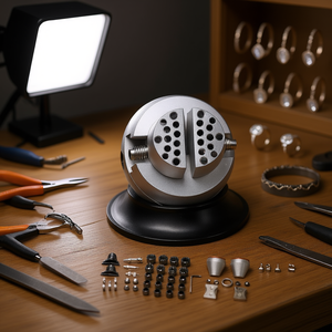 D0100HACIDY Ball Vise 2.13 Inch Round Steel <b>Engraving</b> <b>Tool</b> For Ring Making Jewelry 70 Pcs Attachments - Product Image 2