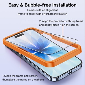 ฟิล์มกระจกนิรภัย HD Clear ความแข็ง 9H หนา 0.33 มม. ป้องกันหน้าจออย่างแม่นยำ สำหรับ <span class=keywords><strong>iPhone</strong></span> 17 16 15 Pro Max ชุดติดตั้งง่าย - Product Image 2