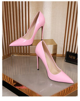 Modische Damen Büroschuhe 12 cm Hohe Absätze Stilettos Große Größen Pumps Mehrfarbig Elegante PU-Leder Abendschuhe für Frauen