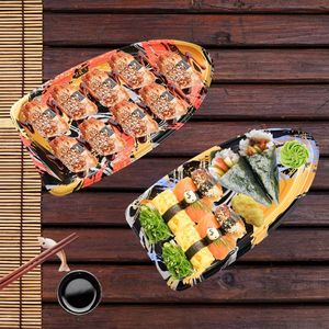 Manluen Nhà cung cấp bán buôn cấp thực phẩm dùng một lần takeout bao bì thực phẩm thuyền hình dạng Sushi container - Product Image 5