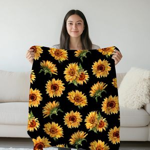 Sunflower Blanket Hoodie für Frauen, übergroße tragbare Sherpa Fleece Oddie, gemütliche Hoodie-Decke für Frauen, wärmende Decken - Product Image 5