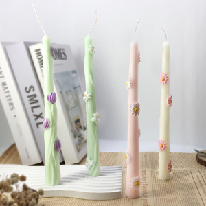 P30F Handmade <span class=keywords><strong>Taper</strong></span> Duft kerze mit Blumen dekor für den Urlaub oder Geschenke - Product Image 5