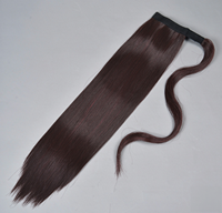 D.S Hair Queue de cheval synthétique lisse de 22 pouces, 100g, résistante à la chaleur, compatible avec les boucleurs et les fers plats