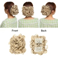 Perruques bouclées effet désordonné, nouveau design, aspect naturel, extensions de cheveux à clipser, chignon synthétique, queue de cheval pour femmes, vente en gros