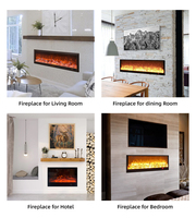 Insert de cheminée électrique moderne en bois décoratif avec flamme LED, télécommande, lumière décorative, insert de cheminée en verre OEM
