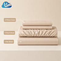 Juego de Ropa de Cama de Bambú Orgánico de 4 Piezas, 300 Hilos, Antibacteriano, Refrescante, Certificado por BSCI, Ecológico, para Hotel, Marca Cloudland