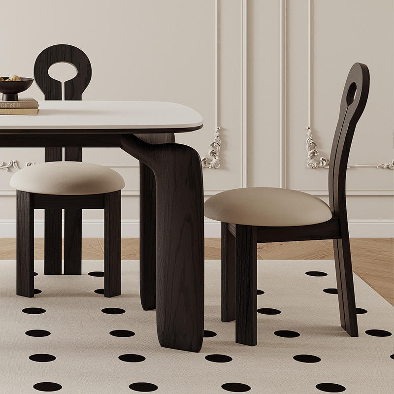 Chaise de salle à manger porte-clés couleur noyer *1 (cuir microfibre)