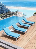 Conjunto de mesas auxiliares modernas de acero resistente a la intemperie para exteriores, para jardín de hotel, piscina, villa, patio, mesa de comedor.