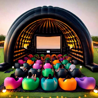 Giant 360 °   Dôme de cinéma gonflable portable pour soirées cinéma en plein air, événements scolaires, théâtre familial et écran de projection pour fêtes