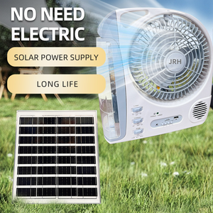Cắm trại điện có thể sạc lại 8 inch năng lượng mặt trời Quạt điện cầm tay quạt năng lượng mặt trời <span class=keywords><strong>LED</strong></span> với bảng điều khiển năng lượng mặt trời BT Loa quạt năng lượng mặt trời - Product Image 6