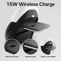 Table pliante pour dossier de siège Tesla, plateau arrière avec charge sans fil 15W, éclairage d'ambiance, bureau/repas, porte-gobelet, emplacement pour téléphone/tablette, voiture