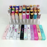Tube de brillant à lèvres vide de 5 ml avec capuchon en strass, conteneur transparent pour gloss, emballage cosmétique pour les lèvres avec logo personnalisé