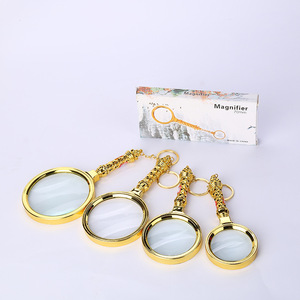 Handheld Magnifier 70Mm Gold Plated Glass Lens For Reading And Scientific Research - Product Image 1
