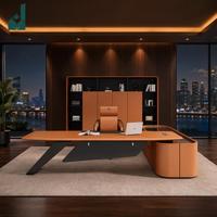 Bureau de direction moderne et professionnel avec armoire latérale rembourrée en microfibre de qualité supérieure et base robuste pour bureau d'entreprise