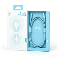 Boîtes en papier personnalisées avec fenêtre pour câble de données USB, boîte en papier pour étui de téléphone portable, emballage de chargeur avec crochet