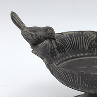 Mangeoire pour oiseaux en fer avec support, éclairée, en métal thermolaqué fait main, pour jardin, patio, cour, extérieur, décoration de la maison